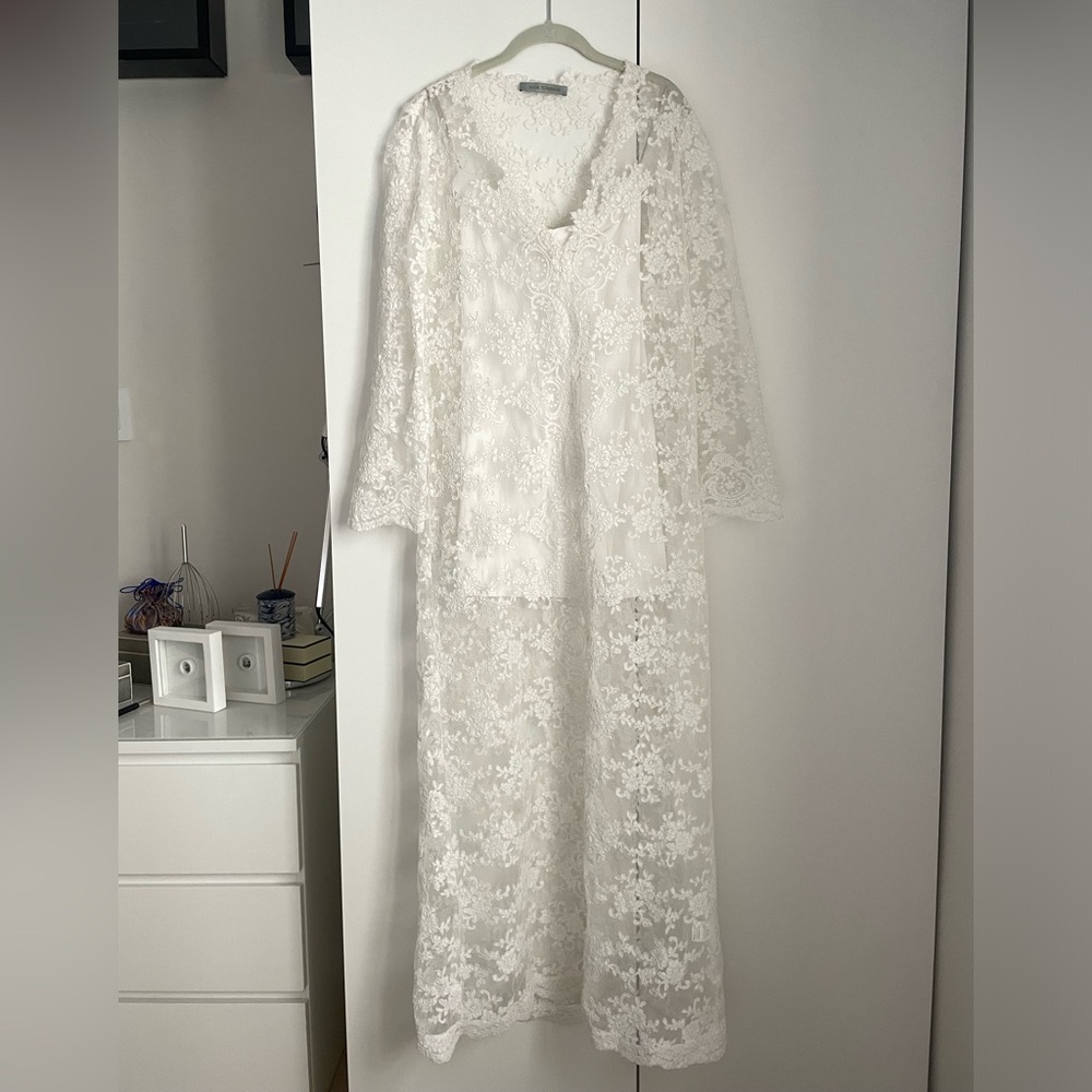 Silvia Tcherassi White Lace Gown + Top - Size L